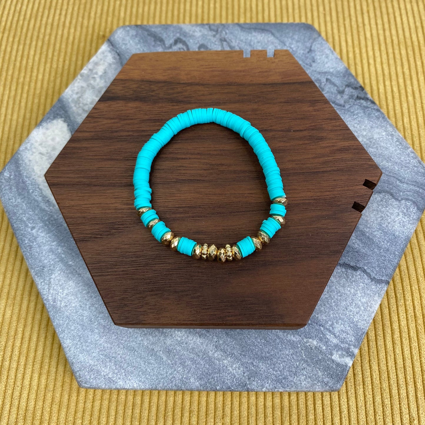 Bracelet - Clay & Gold Bead