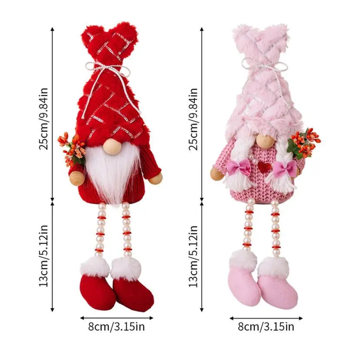 Gnome - Valentine #11 - Red & Pink Long Legs - PREORDER