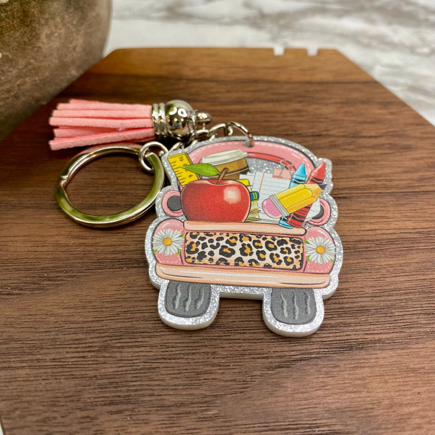 Keychain - Acrylic - Teacher Truck