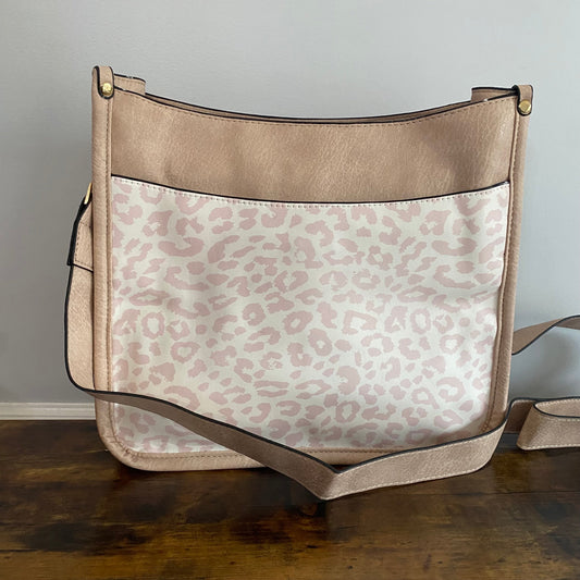 Aubree Crossbody Purse - Pink Sand & Pink Leopard