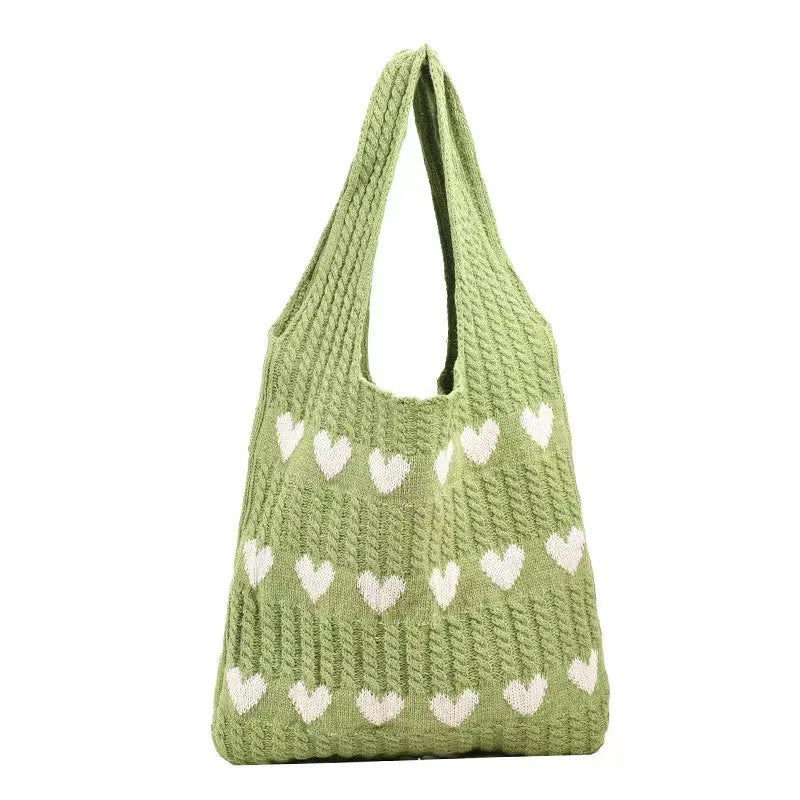 Heart Tote Bag - Knit Sweater