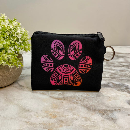 Mini Pouch - Dog, Paw Mandala