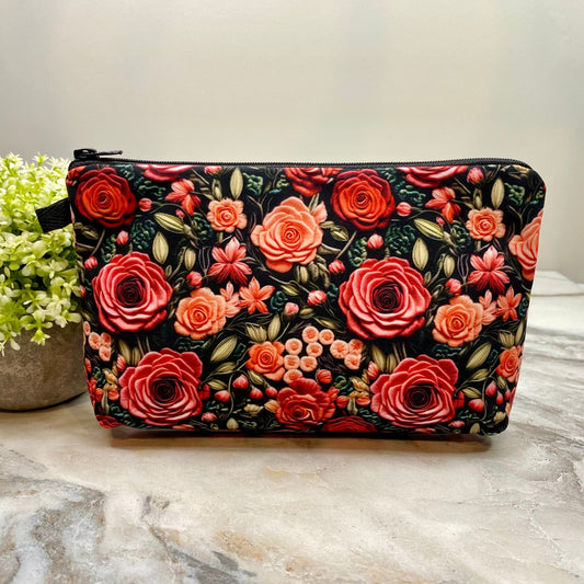 Pouch - Embroidery Rose Floral