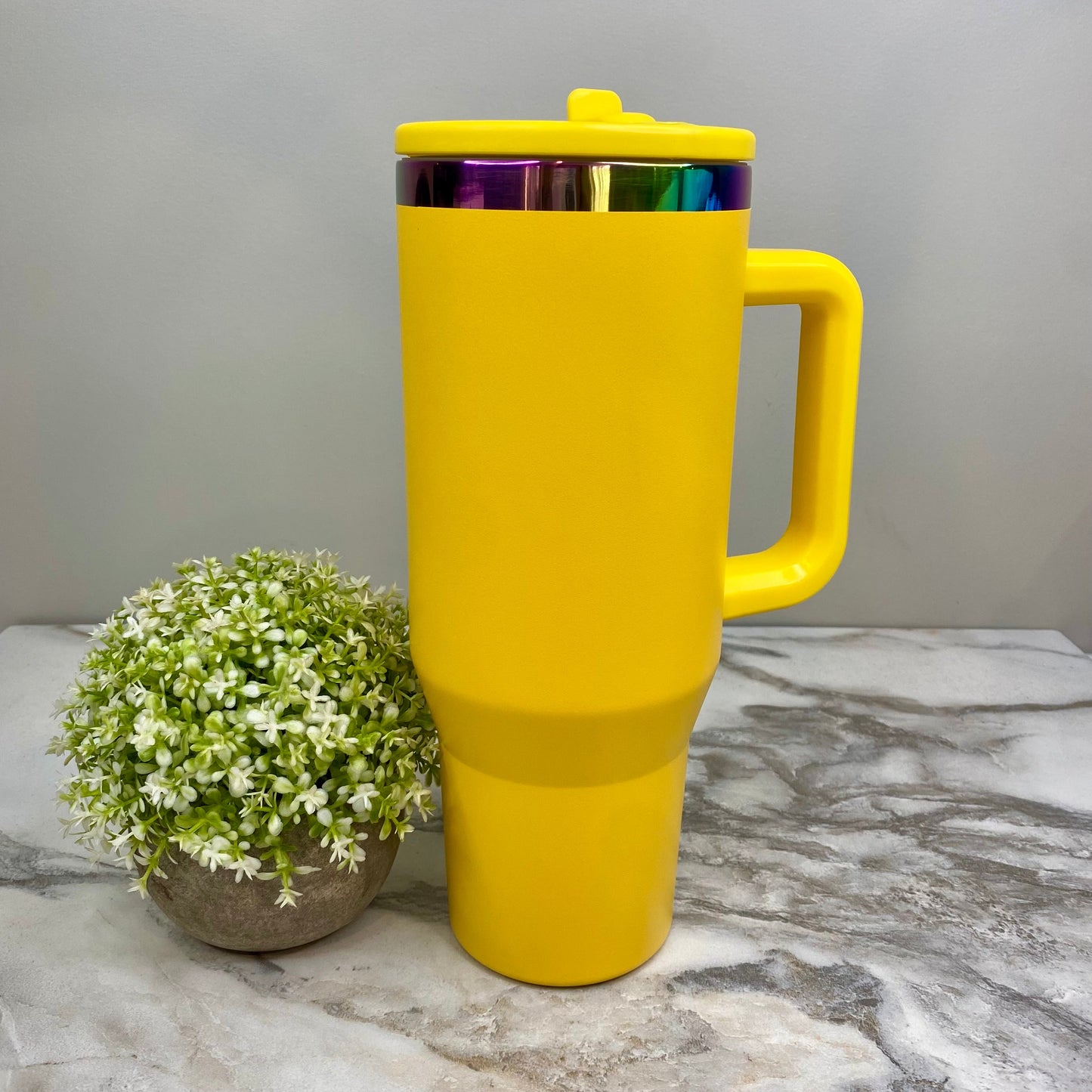 Tumbler 40oz - Built-In Straw Top - Yellow