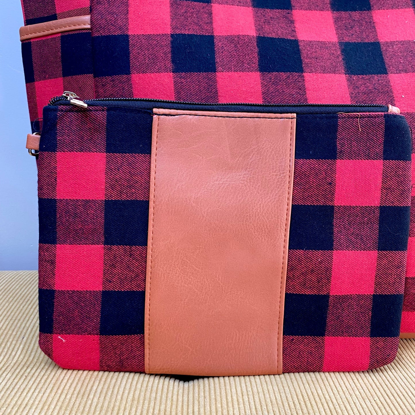 Weekender Tote & Pouch - Red Black Plaid