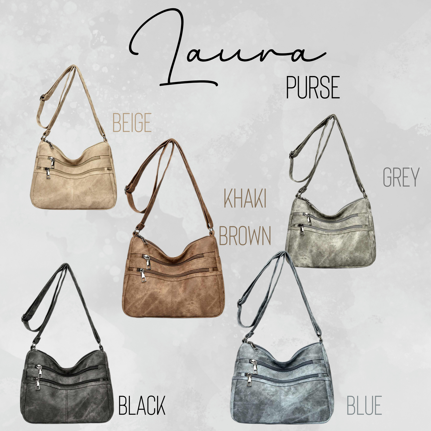 Laura Purse - Denim Suede